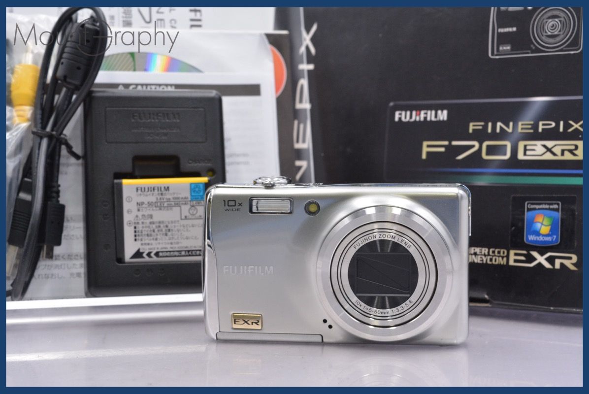 上 富士フィルム FUJIFILM FinePix F70EXR 10x 元箱 バッテリー 充電器 取扱説明書付属 完動 同梱可 am673