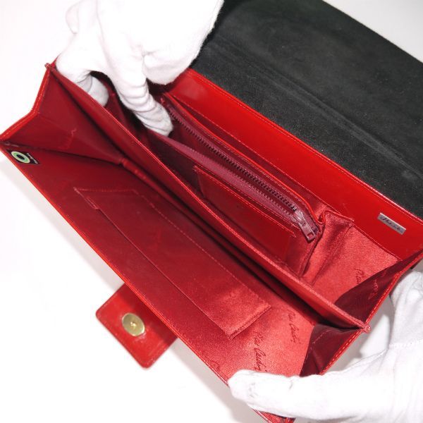 Pierre Cardin 赤 ショルダーバッグ Pierre Cardin Red Leather Crossbody Bag With Logo Strap