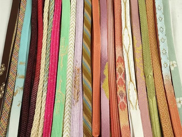 平和屋着物○和装小物 帯締め20本 高麗組 笹浪組 金銀糸 逸品  