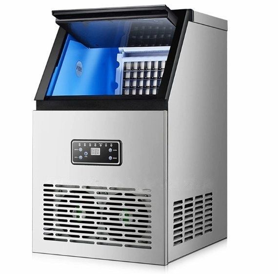 業務用製氷機 ビルトインステンレス製製氷機 60kg | 24H 15kgの貯蔵容量 パーティーギャザリング レストラン 送料無料