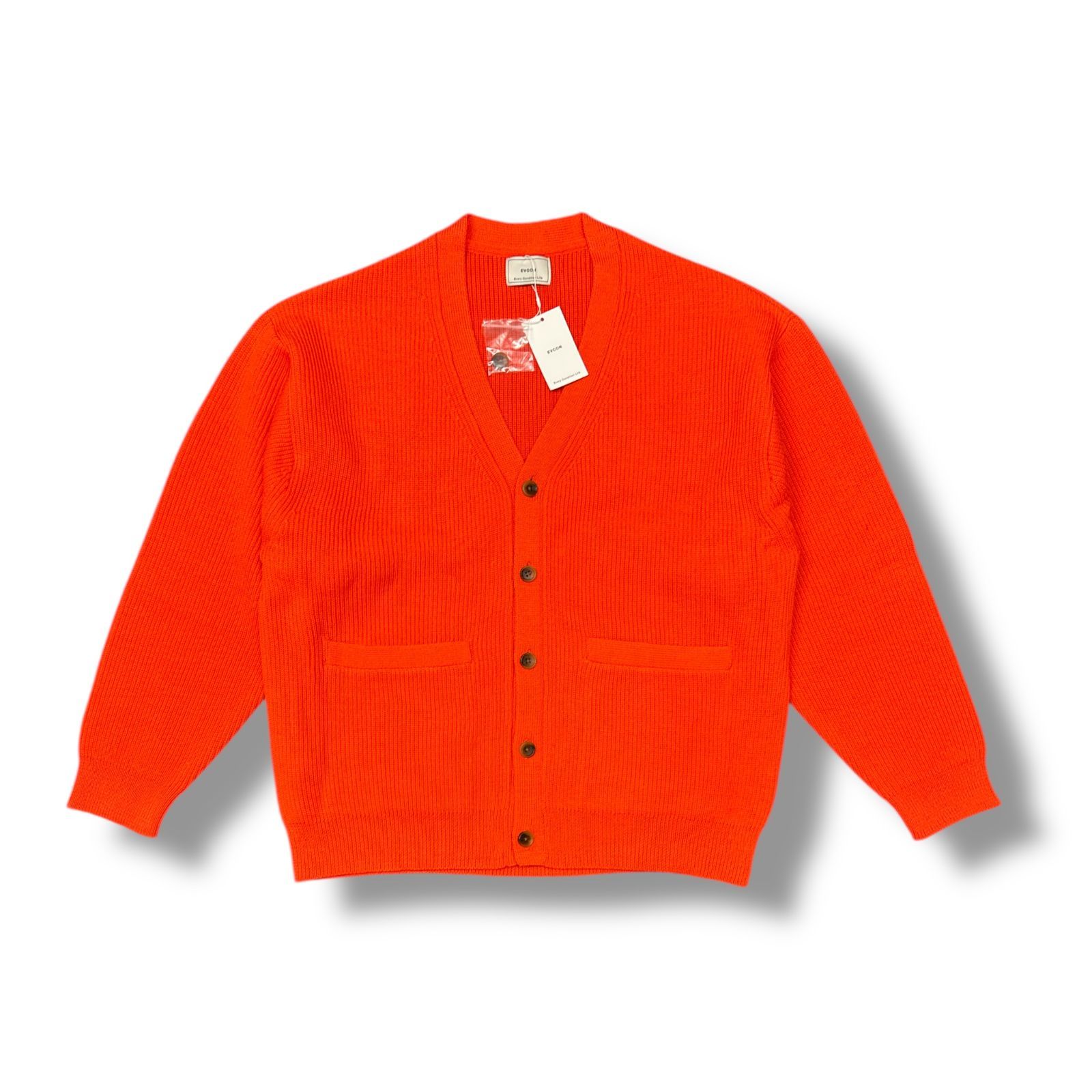 参考上代30800円 未使用品 EVCON WOOL LOW GAGE CARDIGAN ウール 
