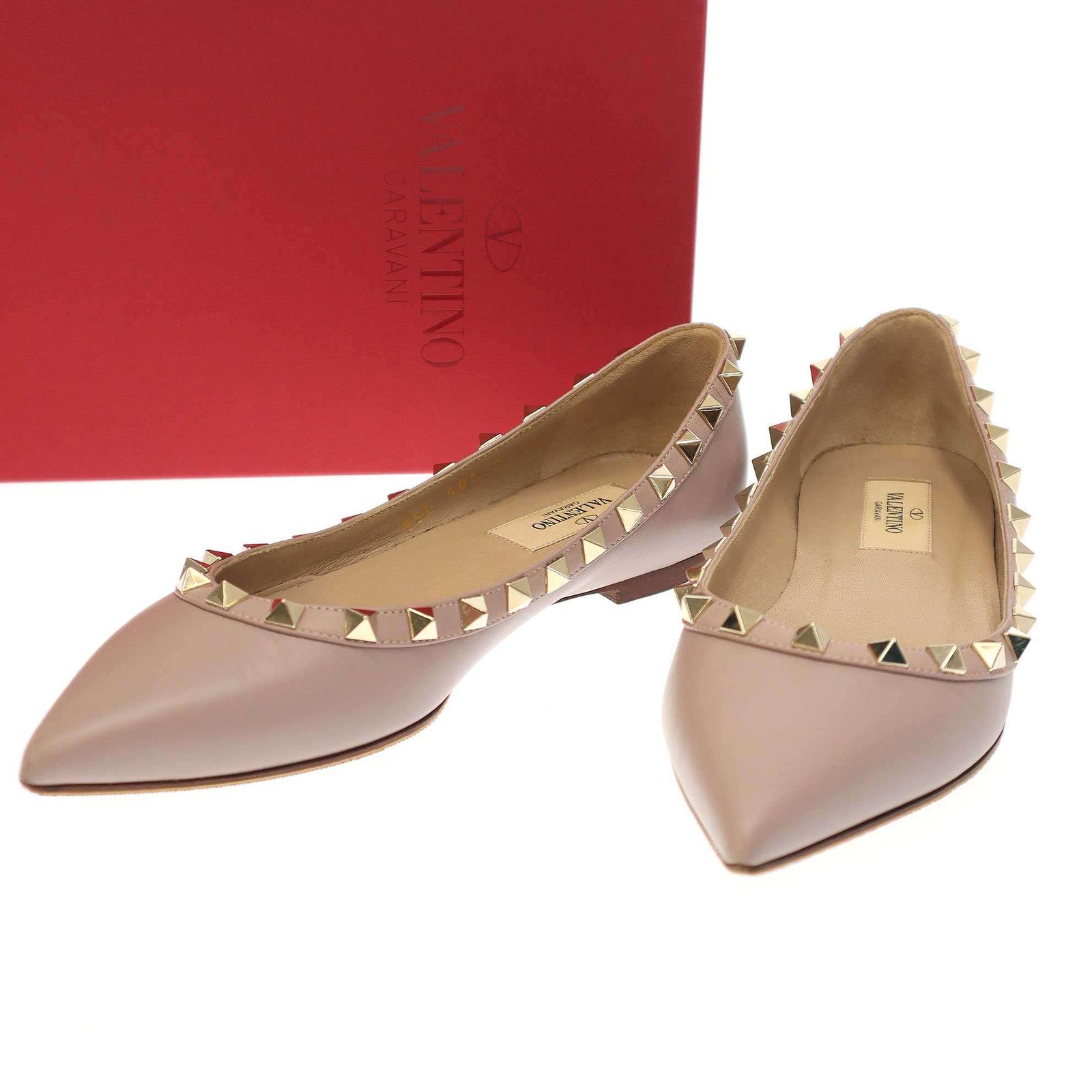 靴/シューズ 少しお値下げ！VALENTINO スタッズフラットパンプス