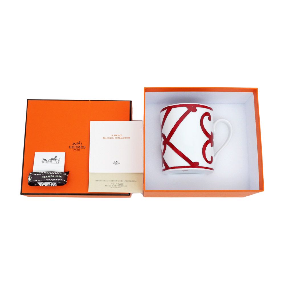  名東 エルメス マグカップ No.2 ガダルキヴィール レッド 赤 ホワイト 白 陶器 食器 小物 その他 マグカップ コーヒー ティーカップ