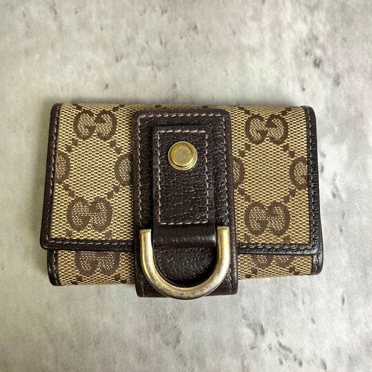 良品】 GUCCI グッチ 6連キーケース GGロゴ アビー 定期入れ ゴールド