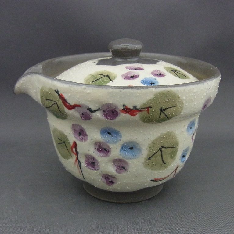 京焼 清水焼 景春窯 彫葡萄小茶器揃