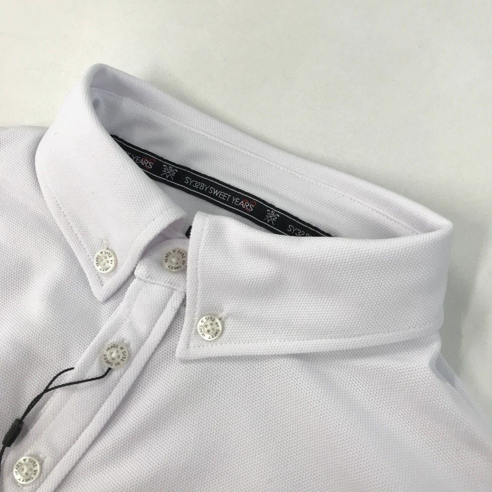 サイズ XL SY32 BY SWEET YEARS GOLF エスワイサーティトゥ 長袖ポロシャツ ボタンダウン ホワイト系 240101360484 ゴルフウェア メンズ ストスト LLC-HASEGAWATOSO_COM