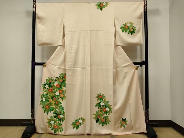 平和屋着物○訪問着 作家物 駒刺繍 草花文 金彩 正絹 逸品