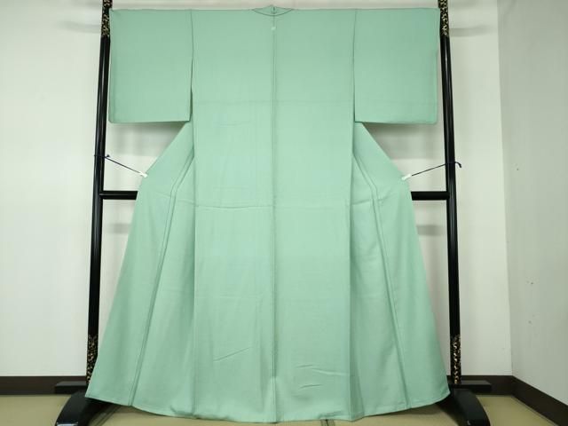 平和屋着物□上質な色無地 唐草地紋 薄萌葱色 正絹 逸品 DAAS7064xg 平和