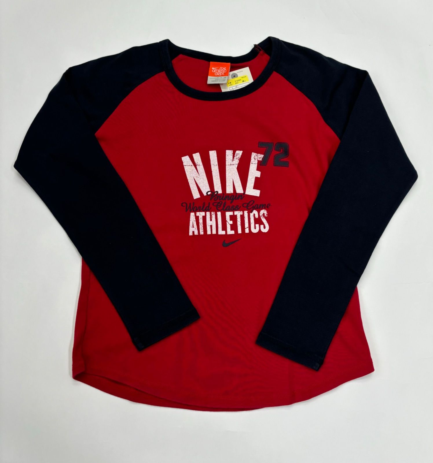 ナイキNIKEレディースラグラン長袖Tシャツ★赤x紺Sサイズ