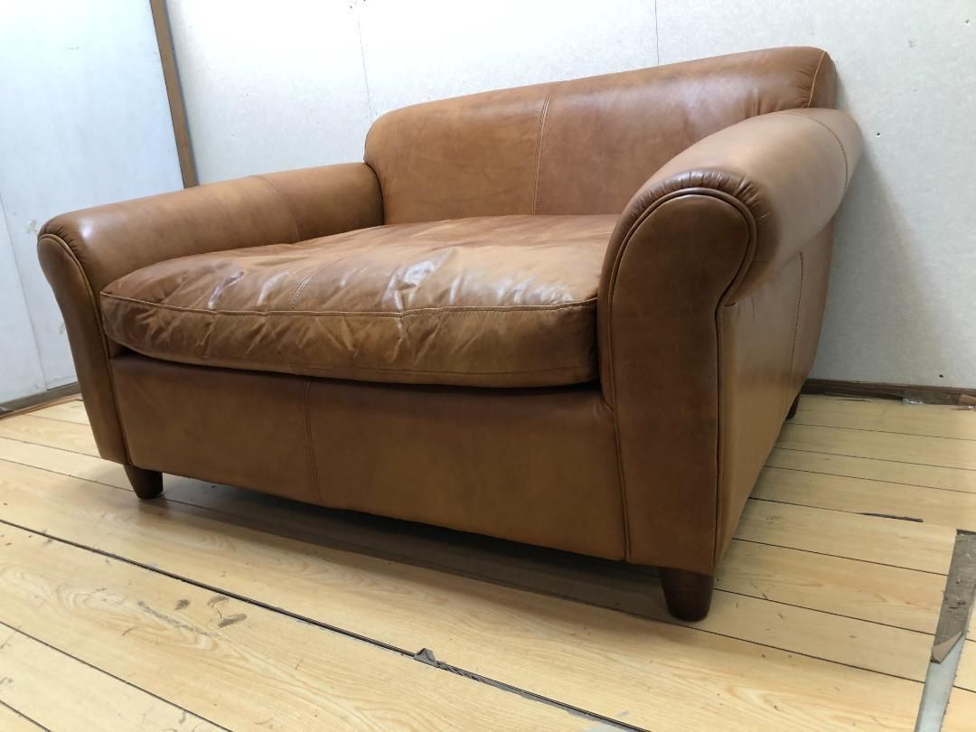 影響力のある HALO ハロー ASPLUND アスプルンド GILL ギルソファ 2人掛け 本革 英国ヴィンテージレザー フェザー クッション 家具 251011-2 鍛造製