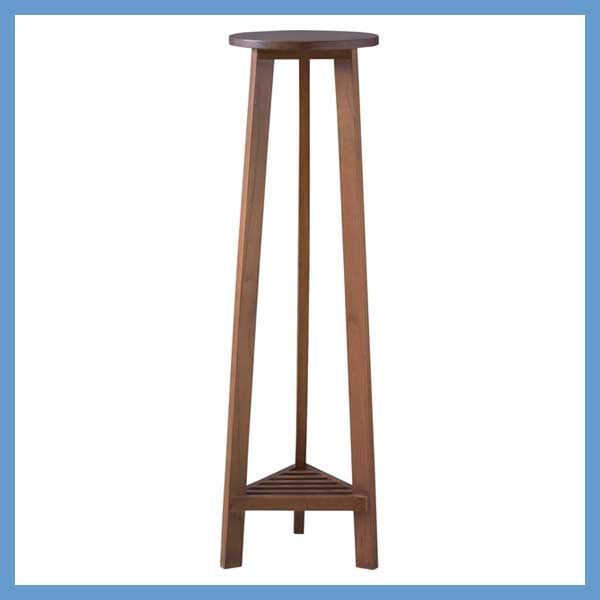 天然木 ミンディ のプランターベース 花台 Ｌサイズ W28×D28×H90cm No.923 ブラウン