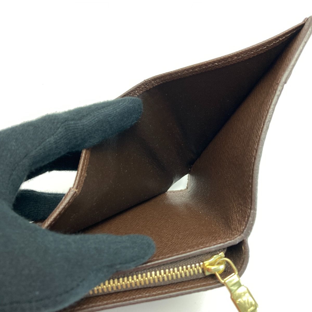 ルイ ヴィトン◎コンパクトジップ ダミエ エベヌ ラウンドファスナー