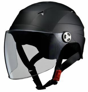 LEAD リード工業 SERIO RE-40 開閉シールド付き ハーフヘルメット マットブラック  | バイク ハーフ ヘルメット ヘルメ マットブラック レディース 原付 かっこいい ライト スモーク シールド イ