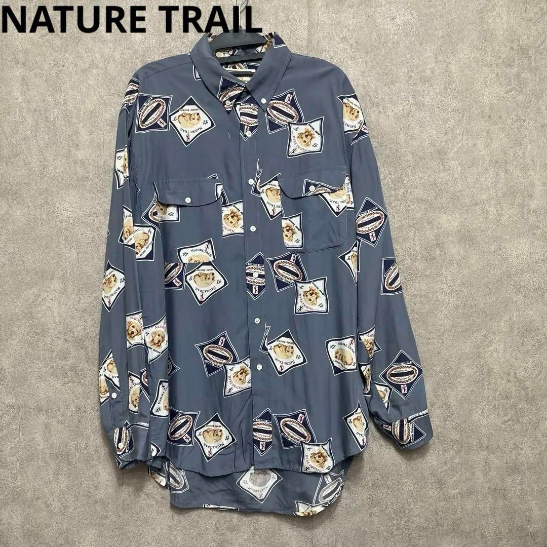 ピンクハウス ネイチャートレイル 長袖シャツ 犬 ゴールデンレトリーバー