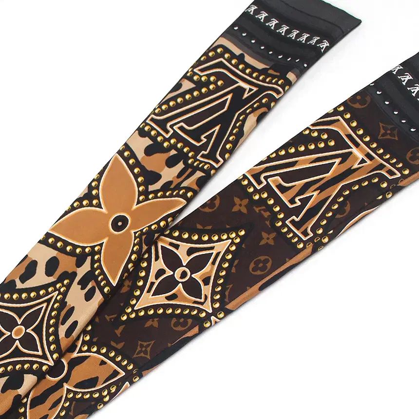 LUIS VUITTON ルイヴィトン ツイリー スカーフ 美品 LV ルイヴィトン ツイリースカーフ バンドー スカーフ ブラウン