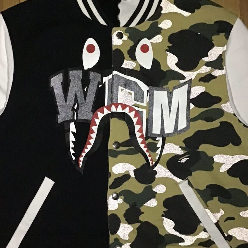 ★ZOZO限定★ SHARK VARSITY JACKET Lサイズ a bathing ape BAPE シャーク スウェット スタジャン エイプ  ベイプ アベイシングエイプ