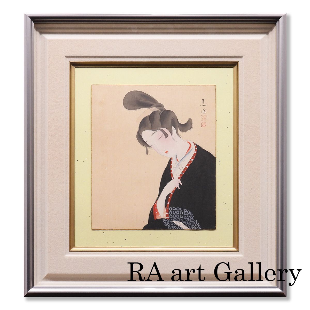 絹本 彩色 美人画 日本画 絵画 額装 絹本 彩色 美人画 日本画 絵画 額装 絹本 彩色 美人画 日本画 絵画 額装