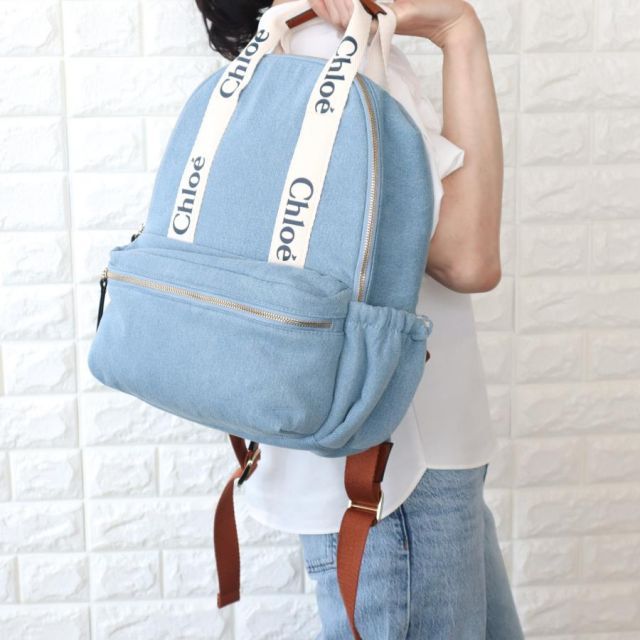 クロエ CHLOE バックパック キッズ リュック デニム ブルー コットンデニム CHLOE CHC24SB20044Z10