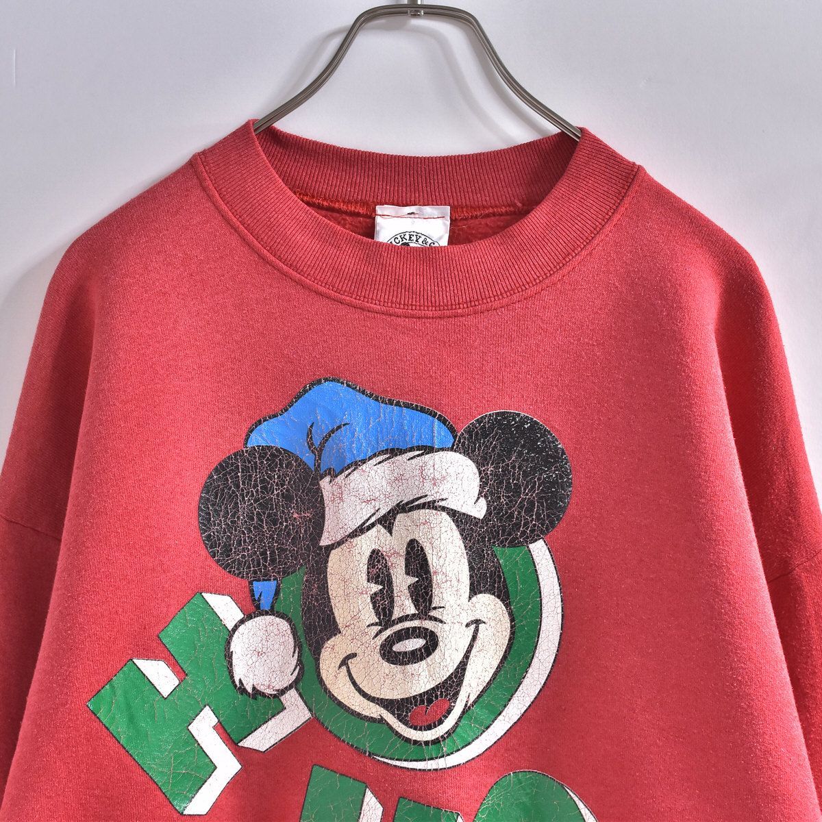 90s アメリカ製 Disney ミッキ&ミニー HO HO HO クリスマス スウェット 