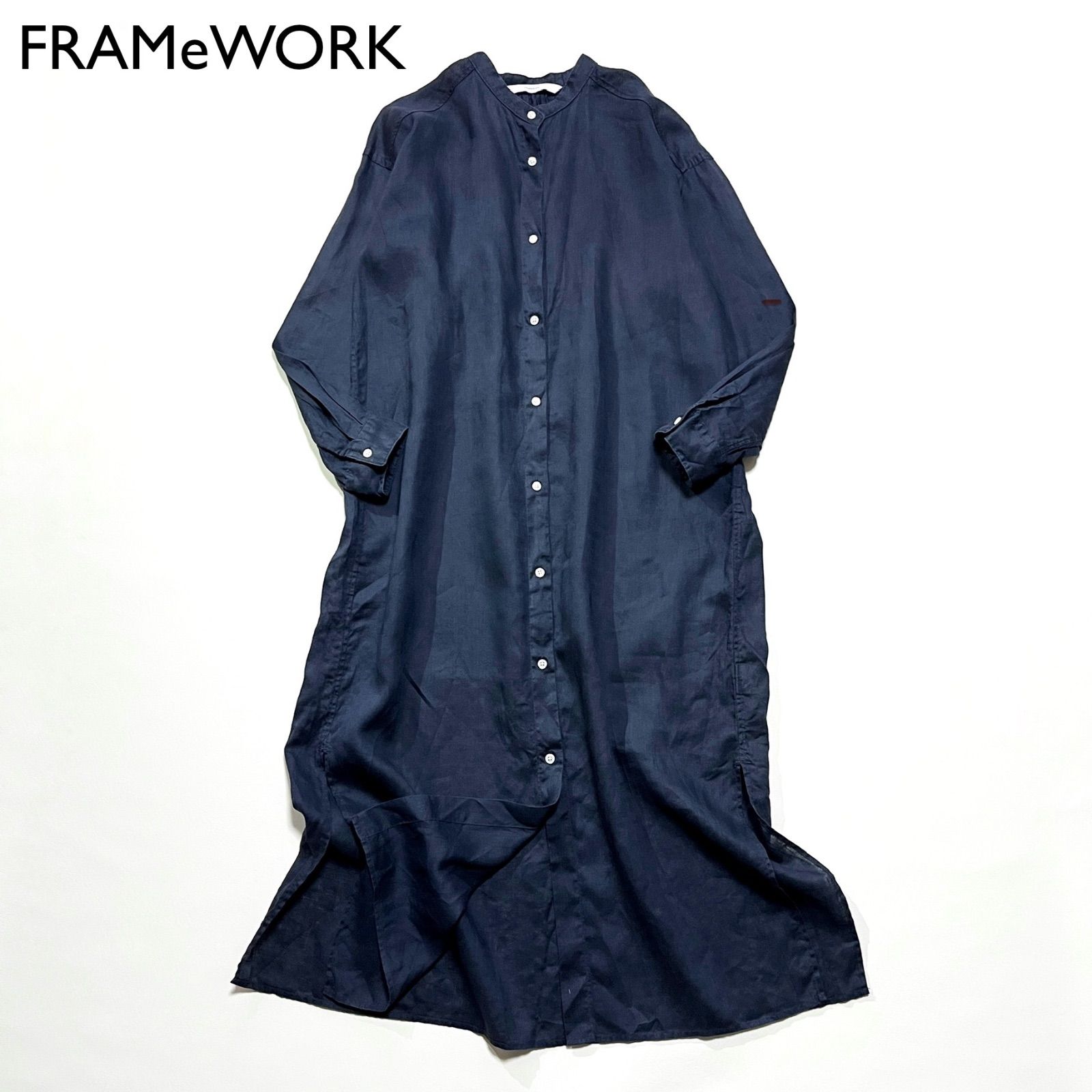 cD135 FRAMeWORK FRENCH LINEN シャツワンピース3 リネンワンピース 定価18 700円