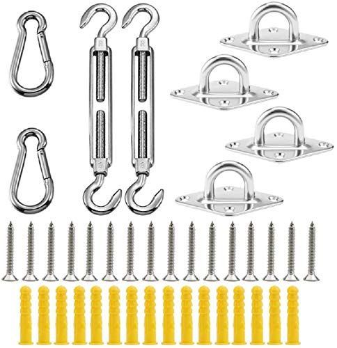 |8mm 約100kg 5mm|6mm 6.mm 耐荷重 製24点セット ステンレス 取付金具 スチール製固定キットオーニング 取り付接着金具 シェードセイル 日よけシェード