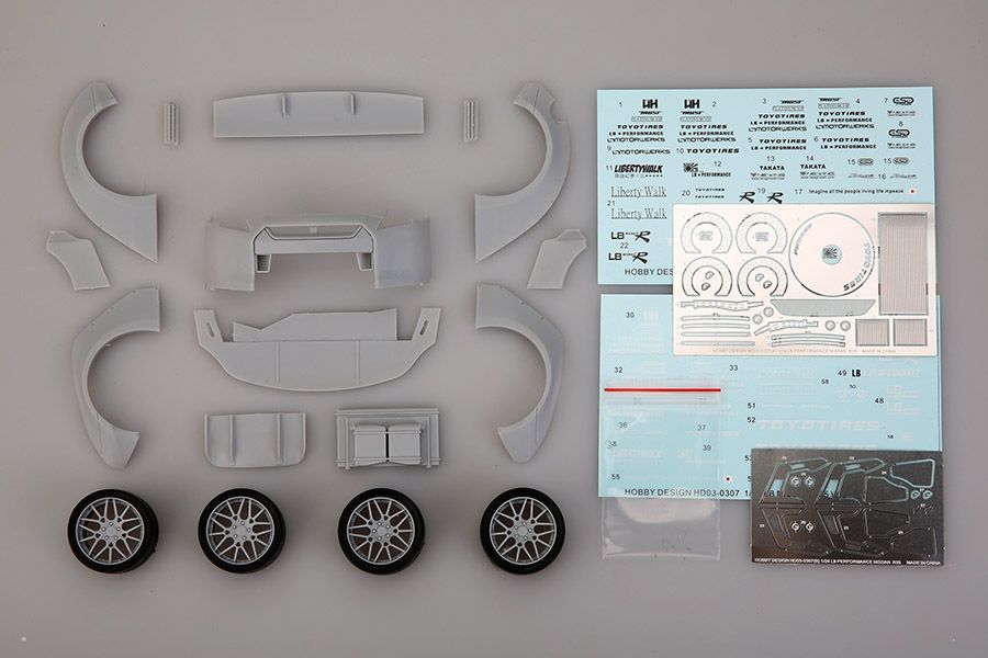 ホビーデザイン HD03-0307 1|24 LB パフォーマンス 日産 R35 ディティールアップセット レジン エッチングパーツ デカール