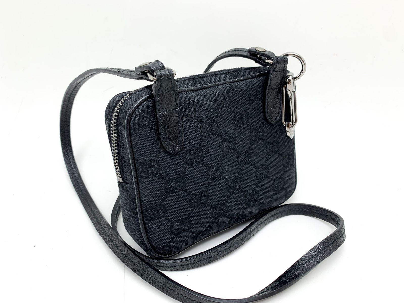 GUCCI グッチ GGキャンバス 黒 ブラック ミニショルダーバッグ 120975