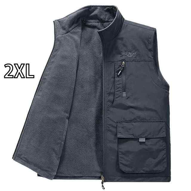 [2XL]秋冬 コーデ メンズ  服 シンプル ファッション オシャレ 大人 かっこいい 大きいサイズ ストリート 紳士服 アウトドア ベスト コート フリースベスト フリース ジャケット アウター ノースリーブ