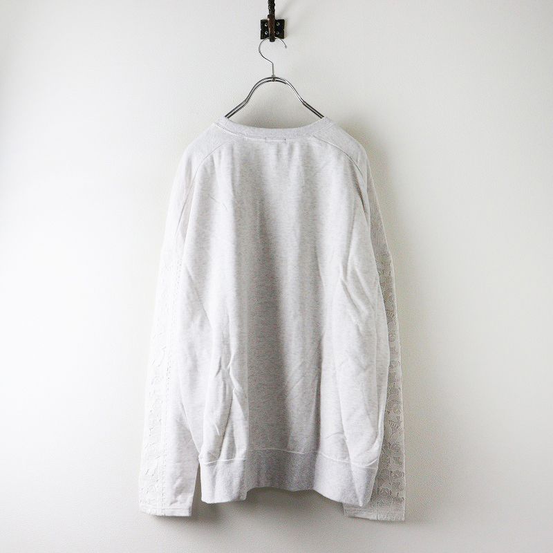 2025SS マーブルシュッド marble SUD レースパンダ裏毛スウェット ライトグレー 裏毛 プルオーバー トップス 2400014597608