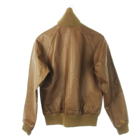 PUMA　プーマ　レザーブルゾン　羊革ジャケット　サイズM　ダークブラウン PUMA プーマ レザーブルゾン 羊革ジャケット サイズM ダークブラウン