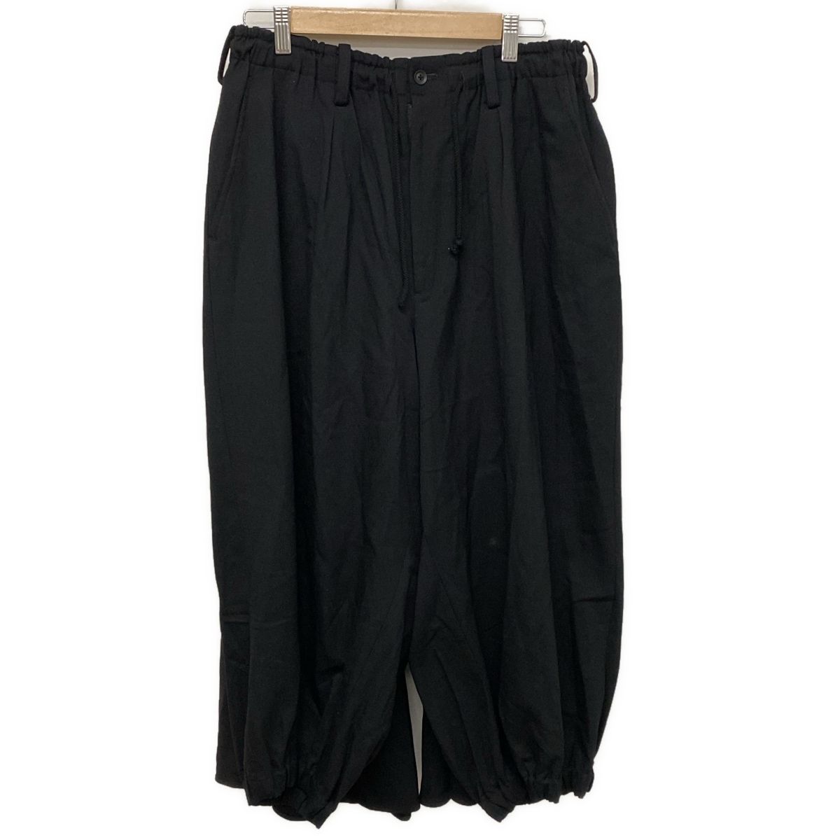 yohjiyamamoto(ヨウジヤマモト) パンツ サイズ3 L メンズ - HC-P79-526 黒 フルレングス/サルエルパンツ/ウエストゴム