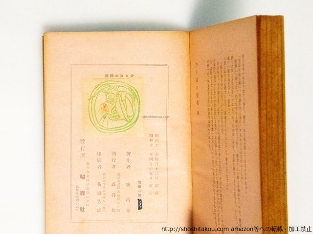ひと夜の情熱/城昌幸/昭森社*38306
