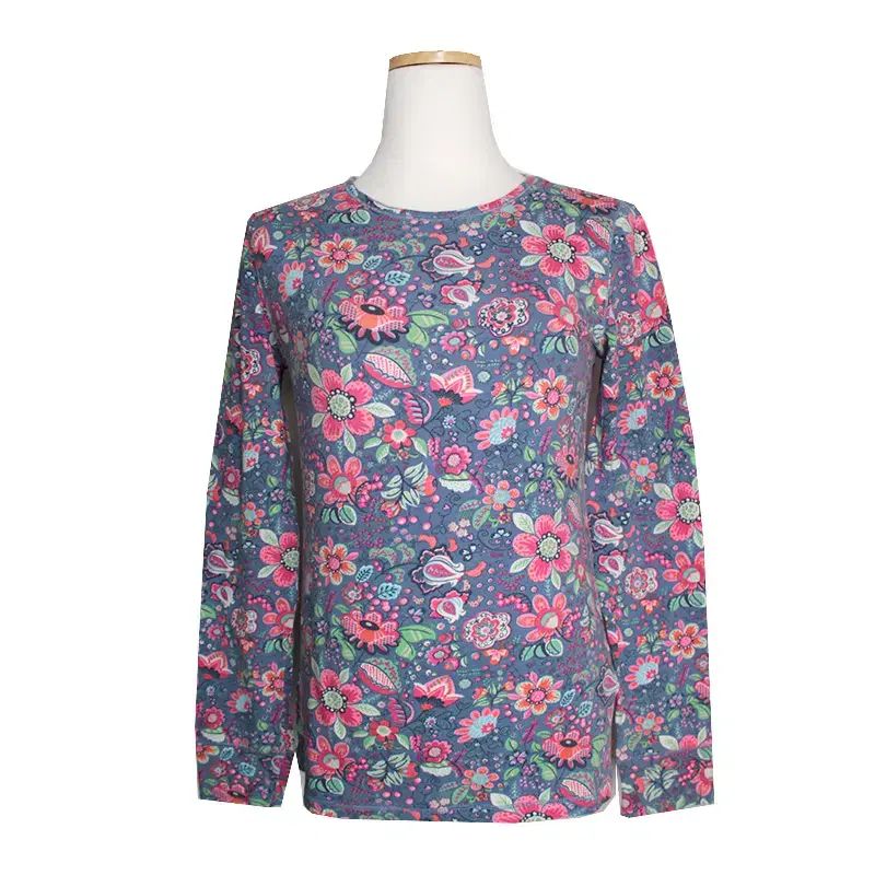 OILILY(オイリリー) プリント 青 ピンク 長袖 トップス 44