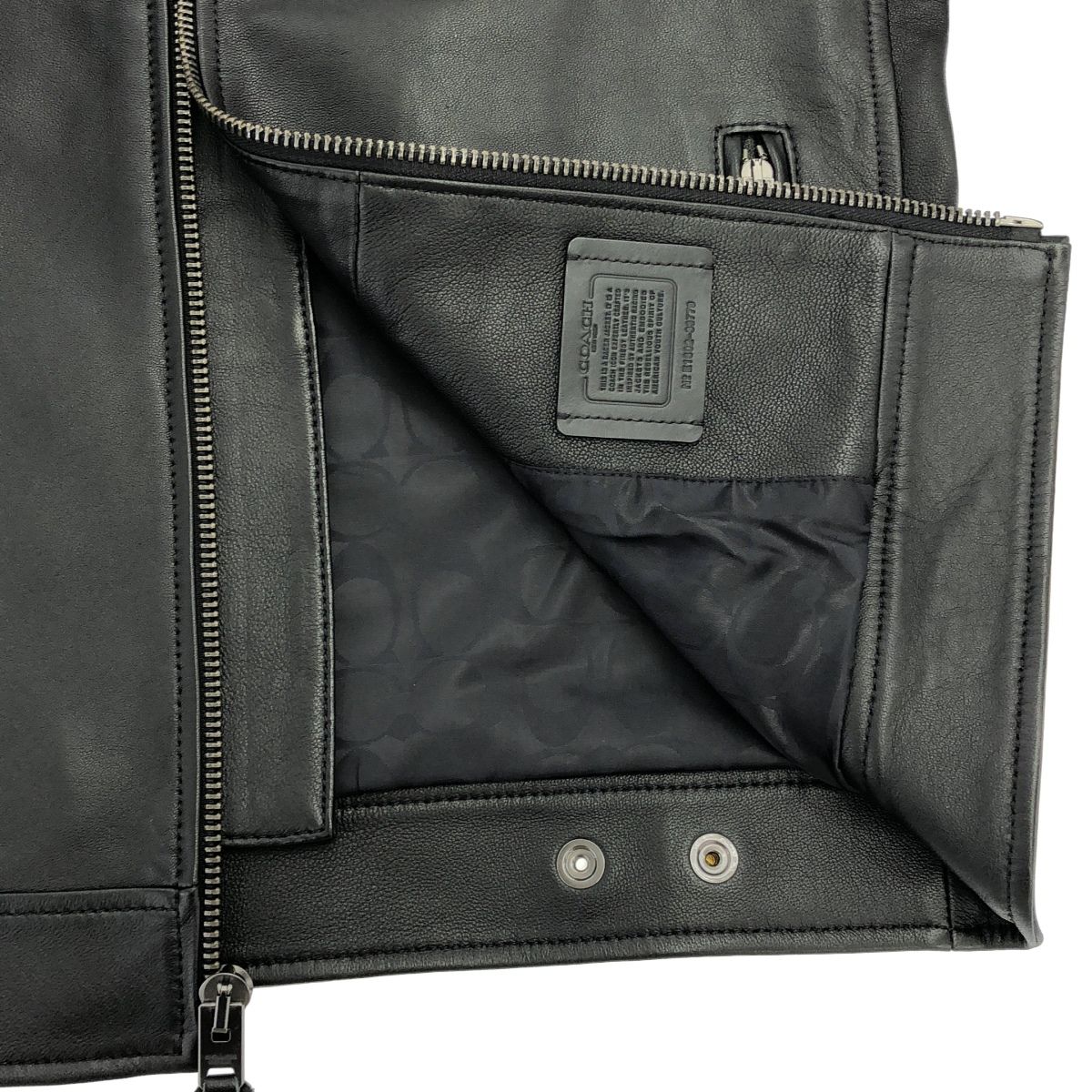 COACH コーチ ロゴプレート レザー レーサージャケット C7811 ブラック 