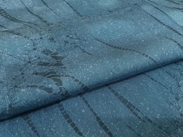 平和屋着物○紅花の里 筬園工房 紬 竜巻絞り 反端付き 正絹 逸品  