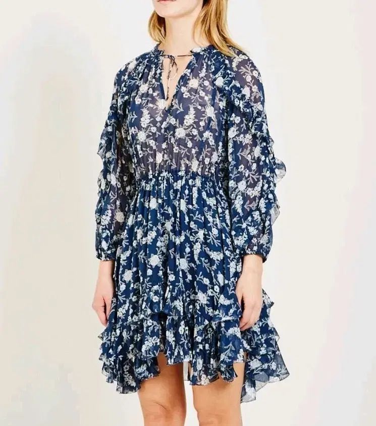 【未使用品】ISABEL MARANT ETOILE フラワー総柄ワンピース イザベルマラン ワンピース 34 花柄 ボヘミアン柄 フリル A