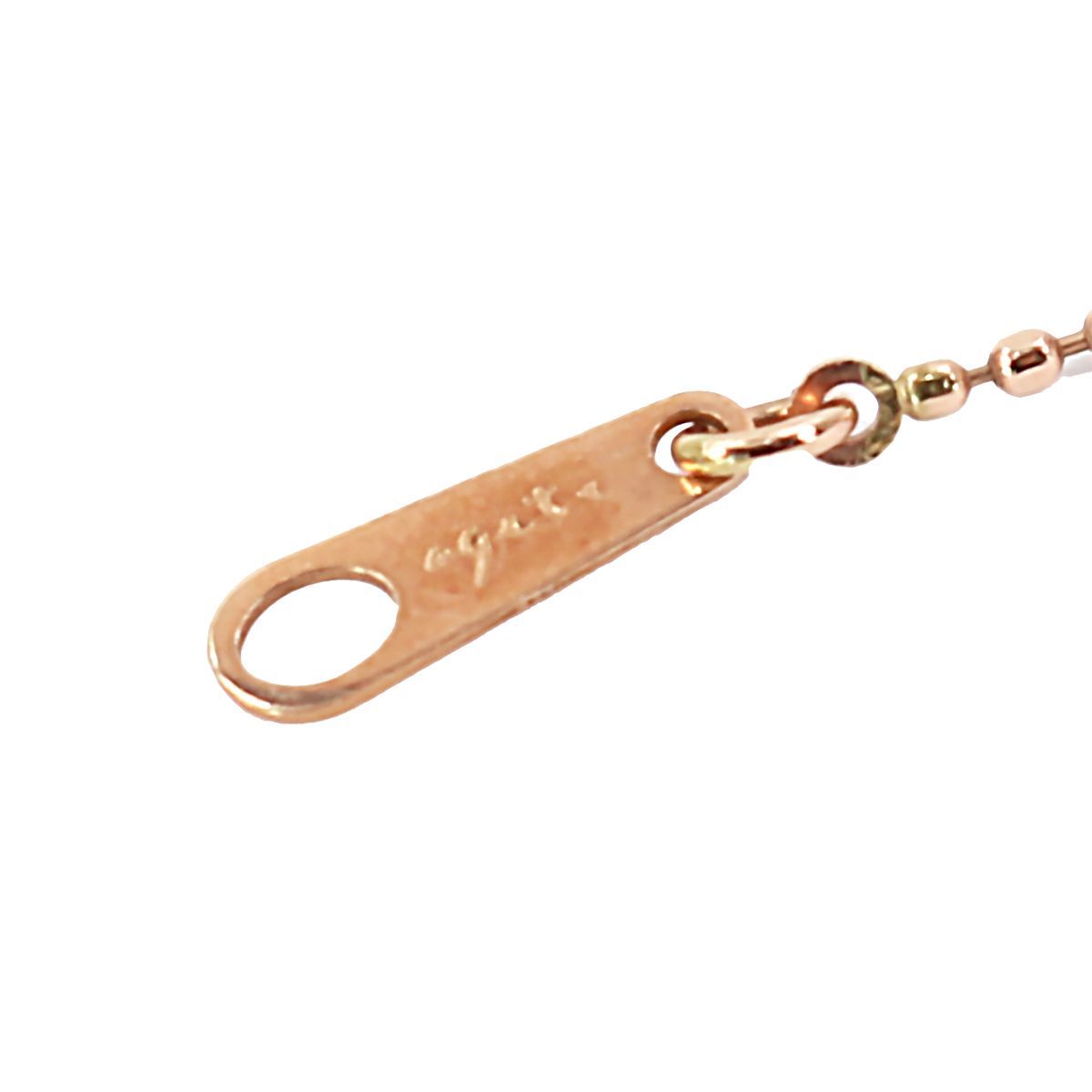 ネックレス agete アガット K10 チェーン スライド ボール