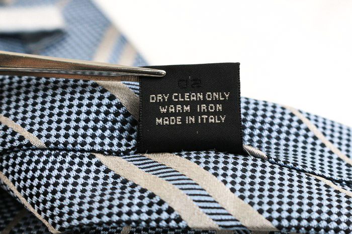 ゼニア 未使用 ネイビーとグレーのストライプ ネクタイ