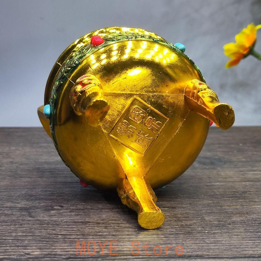 銅器 銅鼎 景泰藍三足鼎 香炉 挿し香炉 香道具 装飾品 工芸品