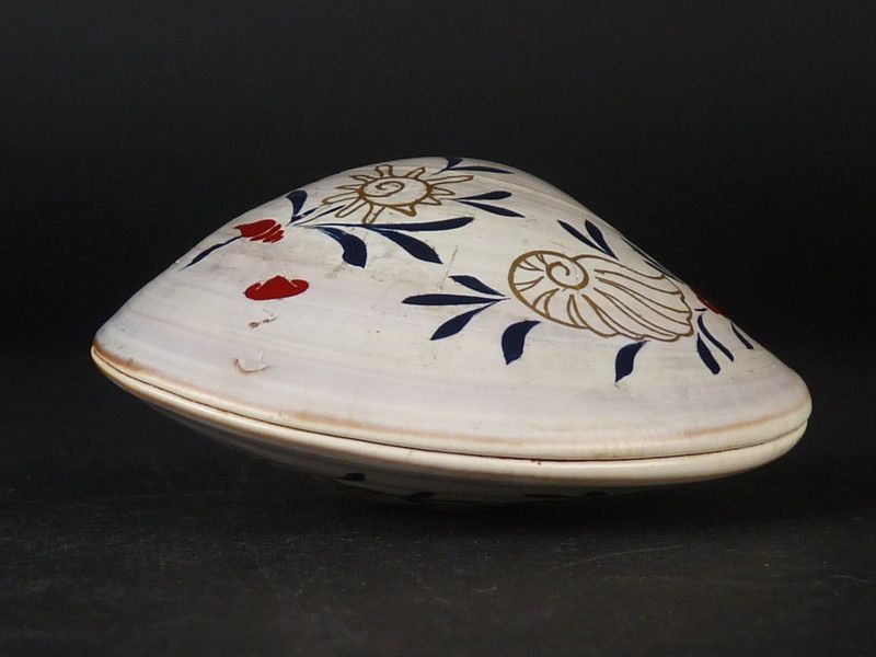 清宮】中村宗悦「了々斉好写 海松貝 蛤香合」共箱 高さ 約4.5cm