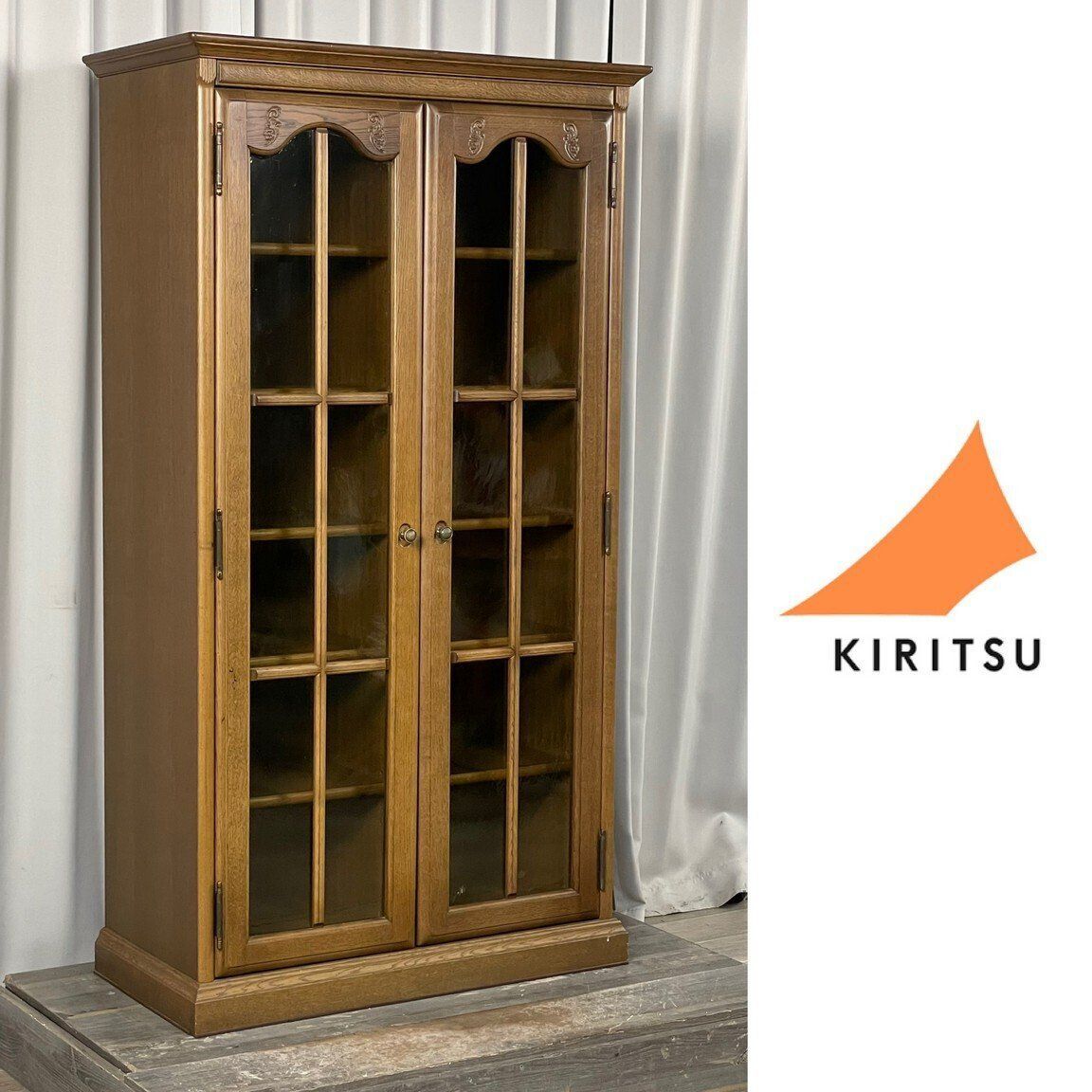 GS50 起立木工 オーク材 ゆらゆらガラス シェルフ 本棚 | 飾り棚 キャビネット ブック |神奈川県秦野市|A4