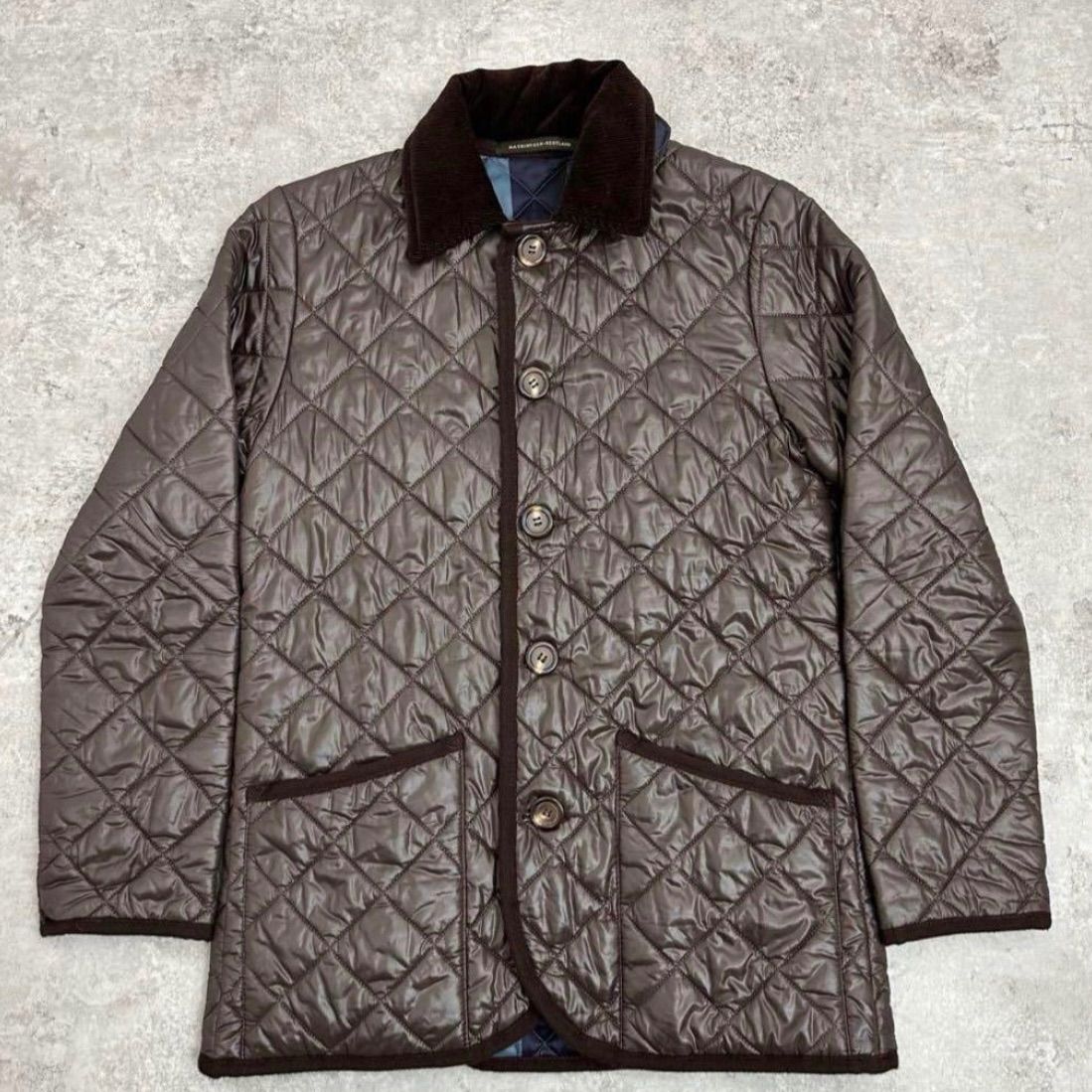 MACKINTOSH SCOTLAND マッキントッシュ スコットランド PS Paul Smith ピーエス ポールスミス コラボ キルティングコート 茶色 ブラウン S