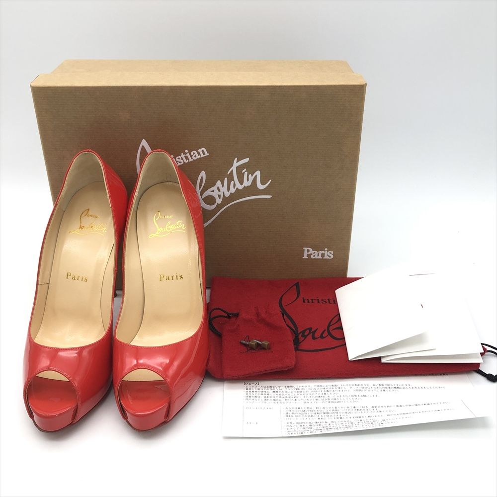 クリスチャンルブタン Christian Louboutin NEW VERY PRIVE 120 PATENT 36.5 パンプス エナメル レッド  オープントゥ 12cm レディース【中古】 - メルカリ