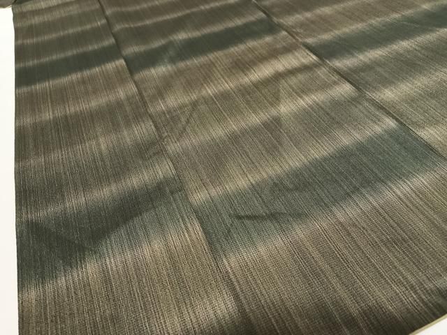 平和屋着物○本塩沢 やまだ織 縞 暈し染め 正絹 逸品 AABB6513zg
