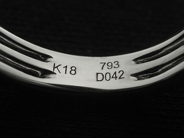 オニキス カルセドニー ダイヤモンド/0.42ct リング 13号 K18WG オニキス カルセドニー ダイヤモンド/0.42ct リング 13号 K18WG
