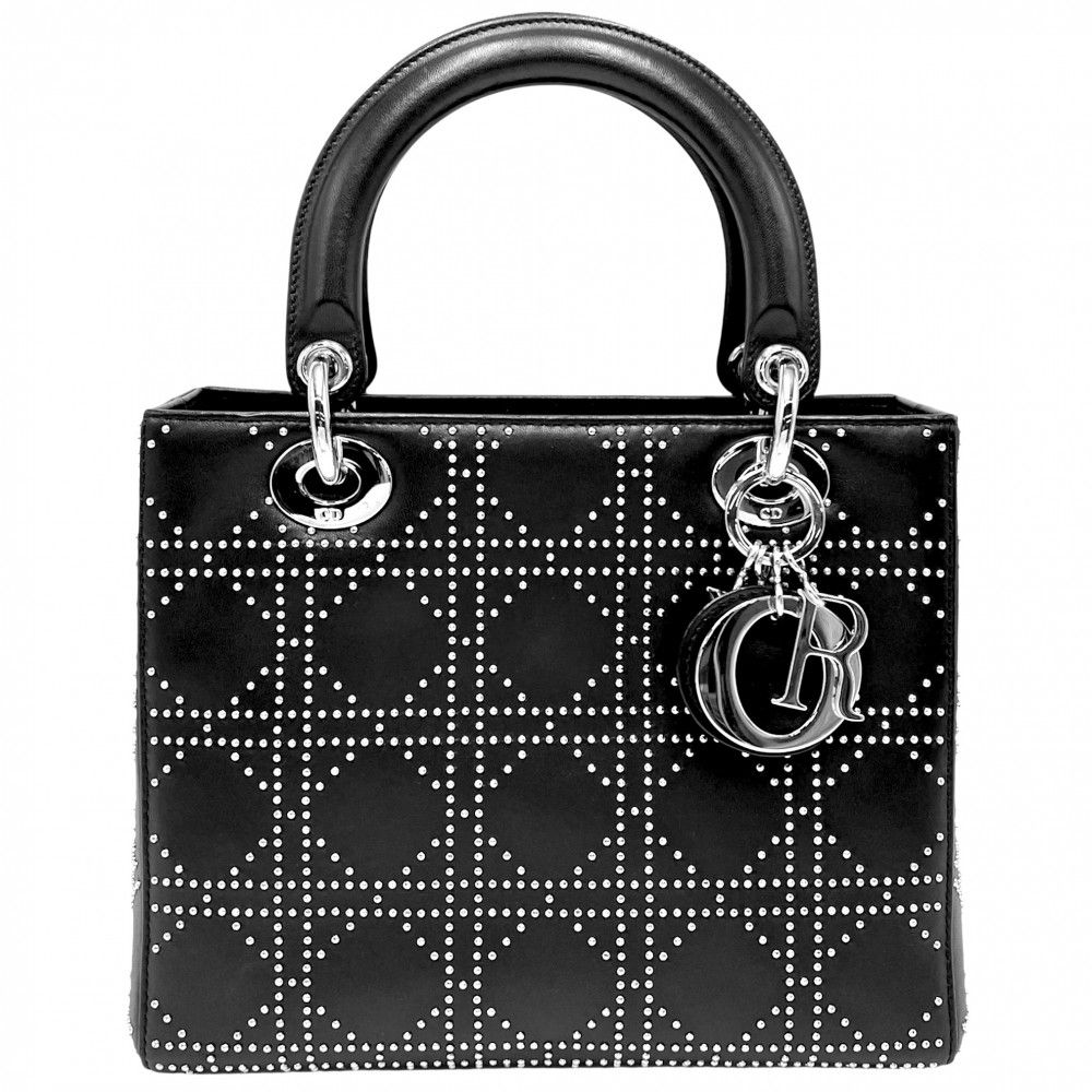 クリスチャン ディオール DIOR レディディオール ハンドバッグ レザー 黒 ディオール Dior Lady レディディオール ハンドバッグ レザー 88