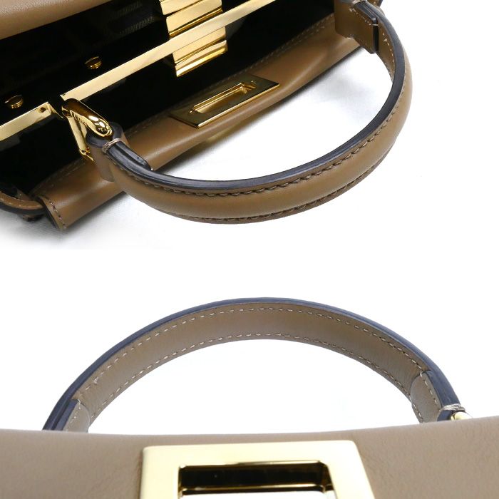 FENDI フェンディ ピーカブー ミニ 2Wayショルダーバッグ サンド