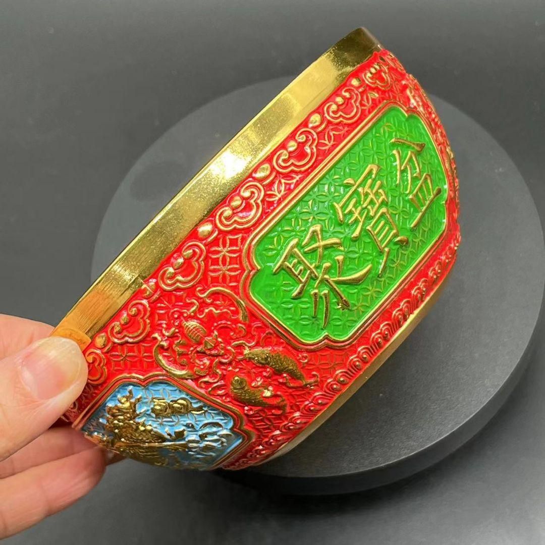 銅製 八宝聚宝盆 装飾品 工芸品 置物 八宝 銅器 吉祥聚宝盆 書道具