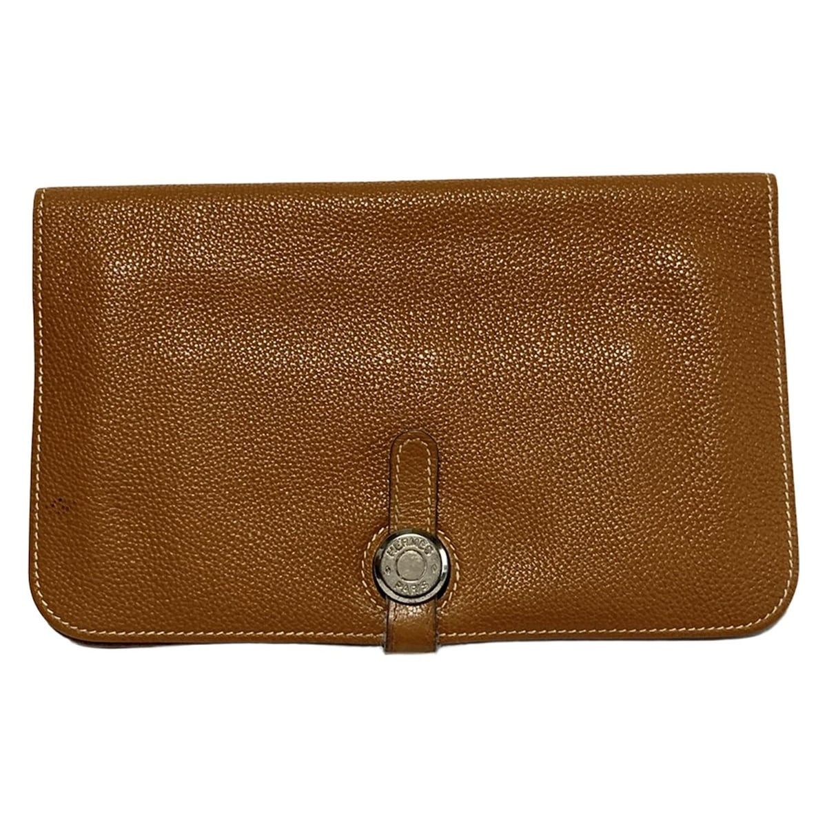 HERMES エルメス 長財布 ドゴンGM ブラウン