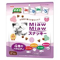 セット MiawMiaw スナッキー 4種のバラエティ まぐろ味 かつお味 焼きえび味 ほたて味 48 g